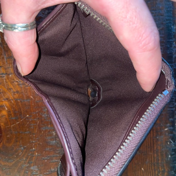 Coach X Keith Haring small zip around leather multi glitter wallet G/EC ~ - Picture 15 of 16